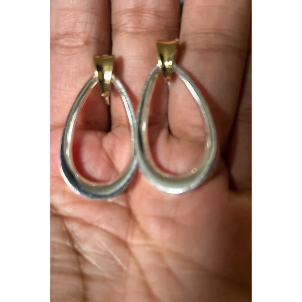 Napier Silver-Tone Teardrop Screwbacks Earrings